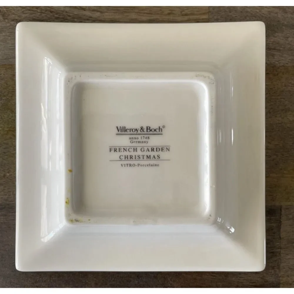 VILLEROY & BOCH FRENCH GARDEN CHRISTMAS Square Tray Appetizer Plate 5.5” Germany